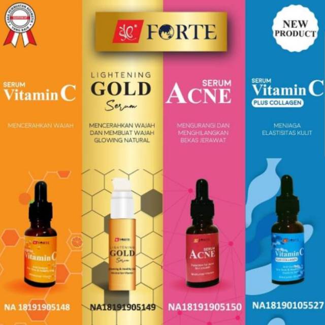 SYB FORTE SERUM WAJAH SERUM GOLD SERUM VIT C SERUM VIT C COLLAGEN SERUM ANTI ACNE SERUM WAJAH BPOM