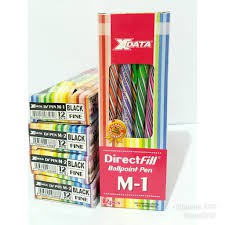 

( 12 PCS ) BOLPOIN LILIN / PENA X DATA / DIRECT FILL BALLPOIN PEN M-1