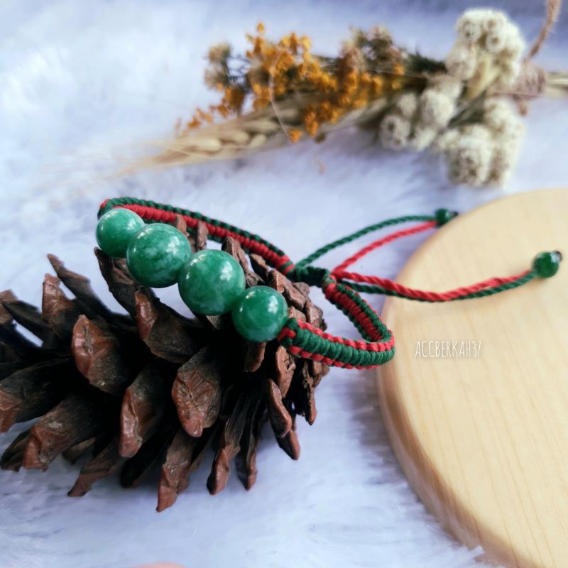 Gelang Giok China Asli tali serut