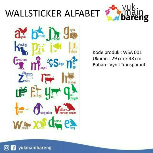 Wallsticker Alfabet Nama Hewan Binatang Shopee Indonesia