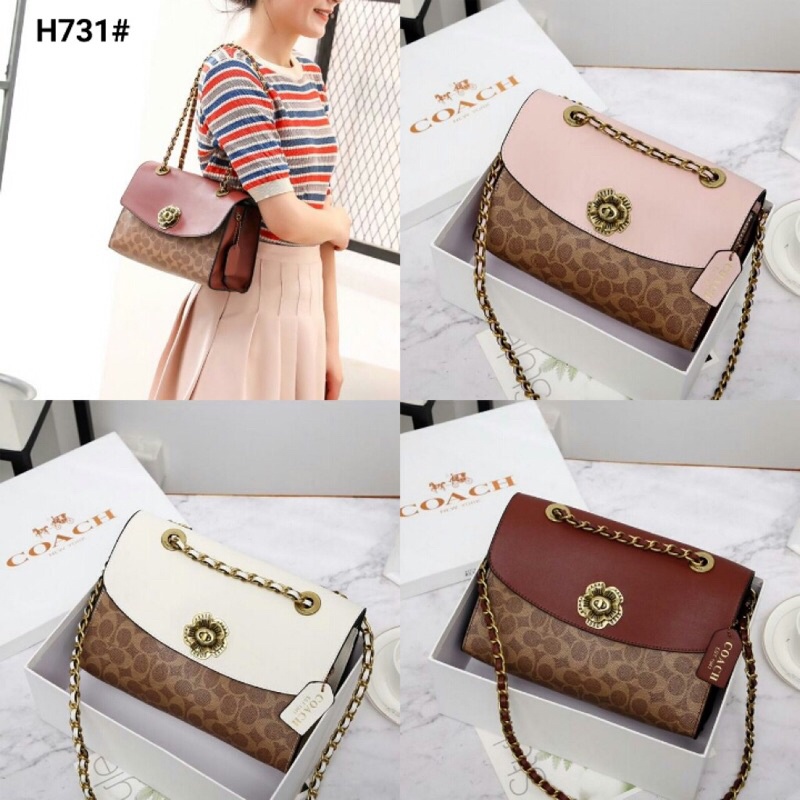 Coach Parker In Signature Shoulder Bag Include Box Coach Kode H731#