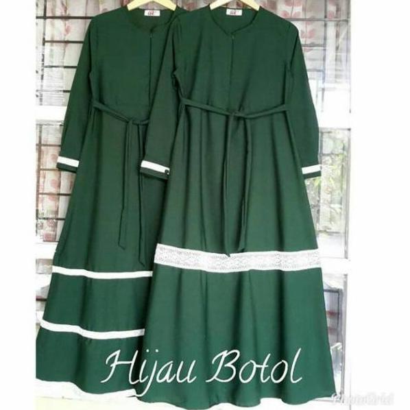 Harga Murah.. GAMIS Renda 1 & Renda 3 °HIJAU BOTOL°