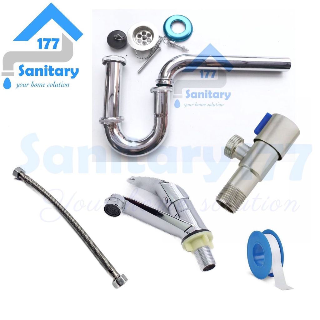 Pasang Wastafel Alat alat complete set STAINLESS -Paket Bundling kran sifon ANGSA stenlis botol stop kran shower fleksibel pasang baru washtafel baru basin