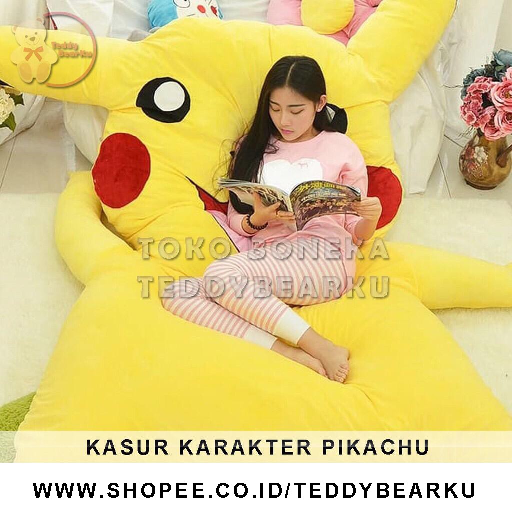 KASUR KARAKTER POKEMON + 2 BANTAL (SMALL) + 1 GULING (SMALL) - (Furryakbar)