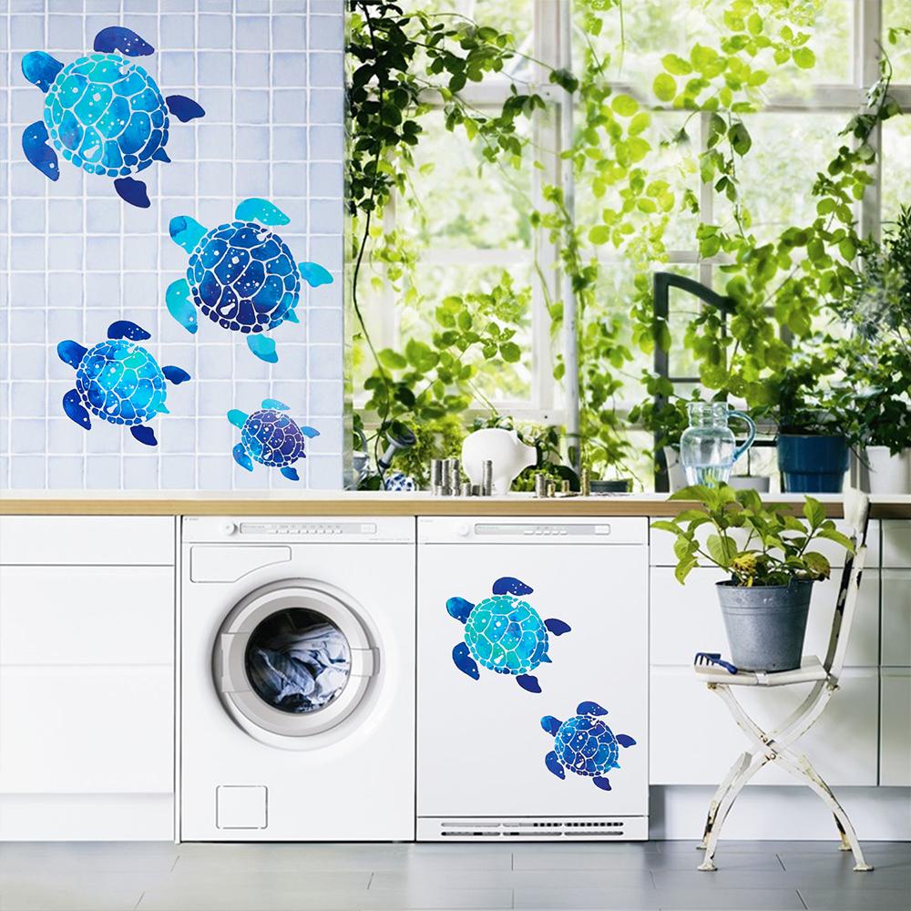 Solighter 2set (12Pcs) Stiker Dinding Penyu Laut Home Vinyl Removable Underwater Ocean Dekorasi Rumah
