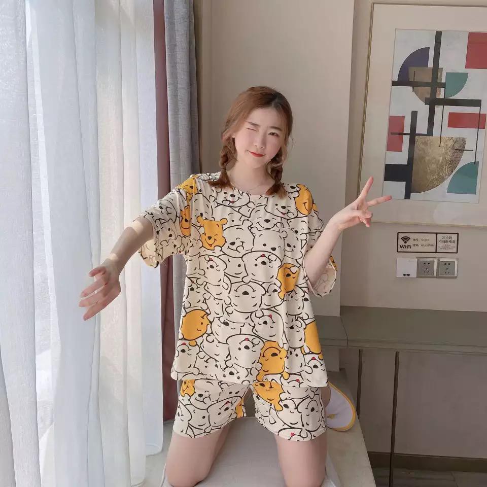 Baju tidur / piyama / baju santai wanita import korea murah BTB041 motif lucu murah