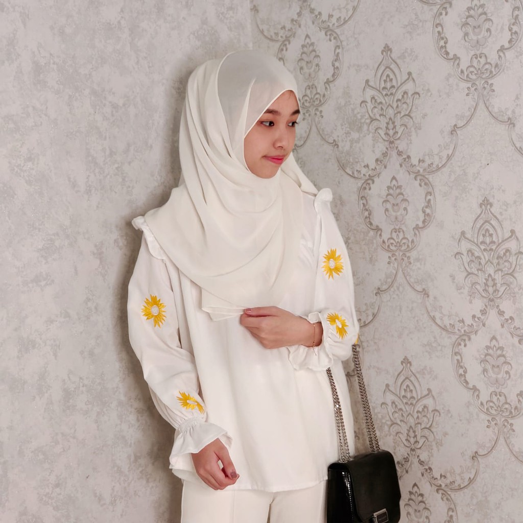 CATHERINE - DAISY BLOUSE / BLOOMING DAISY / BLOUSE WANITA-PUTIH