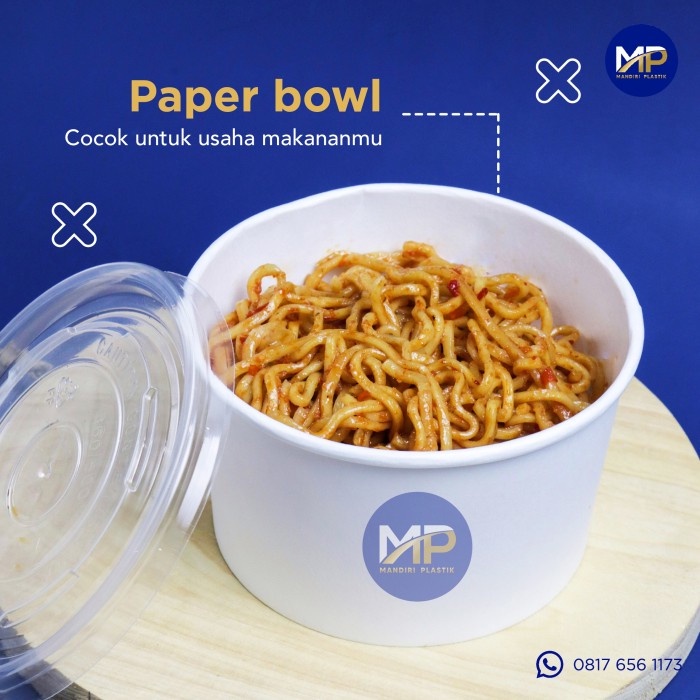 Jual Paper Bowl Ml Oz Mangkok Kertas Ml Dengan Tutup Per Pcs Shopee Indonesia