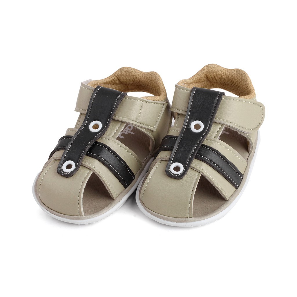 sandal anak cowok bahan sintetis bunyi cit untuk usia 1 2 tahun JB05 CREAM