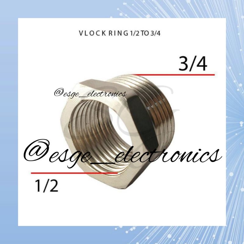 SAMBUNGAN DRAT KERAN VRING STAINLESS 1/2 X 3/4 INCH STAINLESS STEEL VLOK RING NEPEL SAMBUNGAN KERAN AIR 1/2&quot; X 3/4&quot; VALVE RING VLOCK RING BUSHING RING BESDI NEPEL VRING DRAT LUAR VERLOP RING VLOK RING VRING STAINLESS VOLKRING VONE VRING 1/2 INCI 3/4INCI