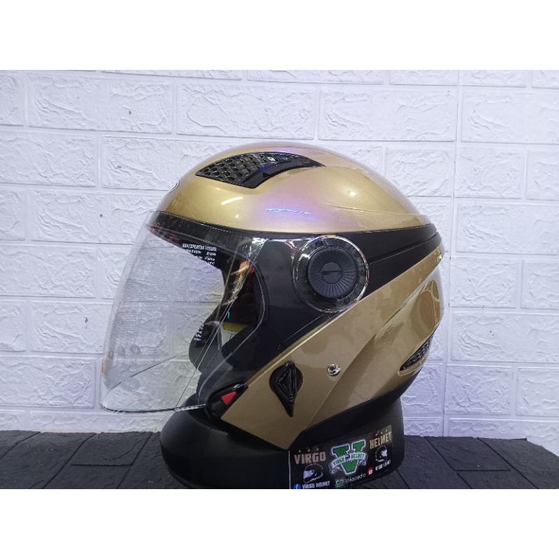 HELM ZEUS ZS~610  GOLDEN YELLOW DOUBLE VISOR TERMURAH