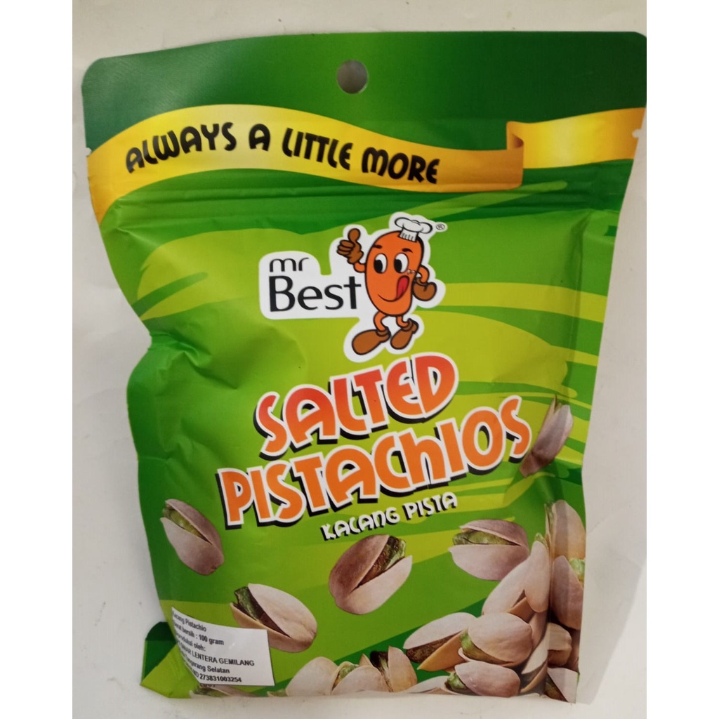 

MR BEST SALTED PISTACHIOS 100 GR / KACANG PISTA ASIN / CEMILAN INSTANT