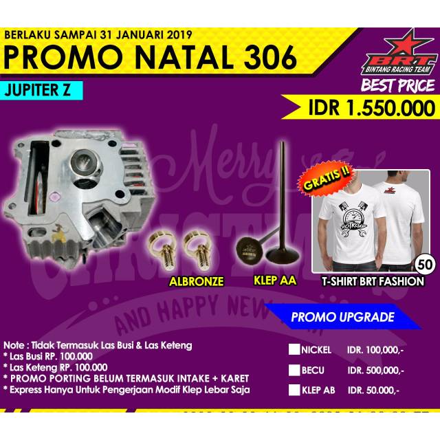 Paket Head Albronze BRT Jupiter Z+Klep AA