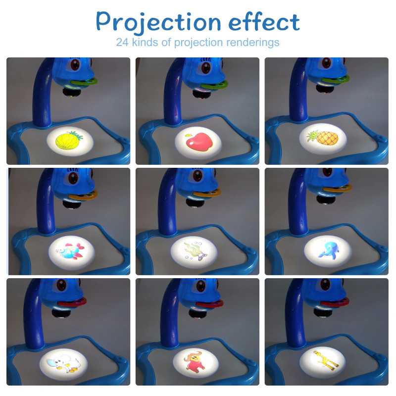 Meja Bermain Anak LED Projector Art Drawing Board Meja Belajar Anak Proyektor Edukasi Material Plastik Berkualitas