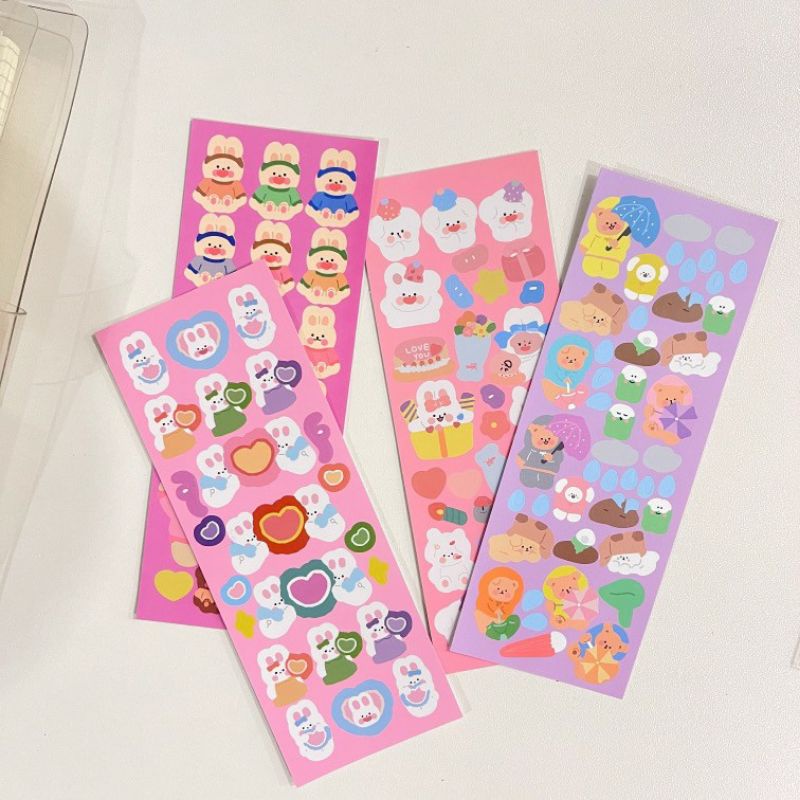 

1pcs Sticker Sheet Bear Deco Planner Scrapbook Polco Murah