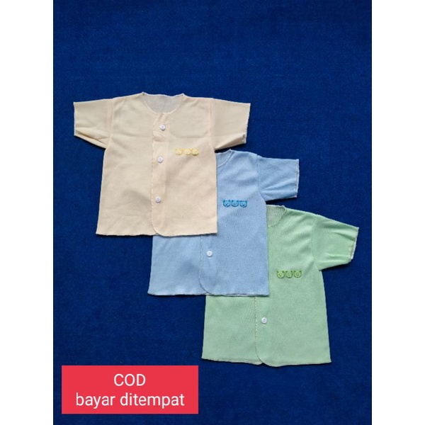 3 Pcs Baju Bayi Newborn Lengan Pendek Warna Polos