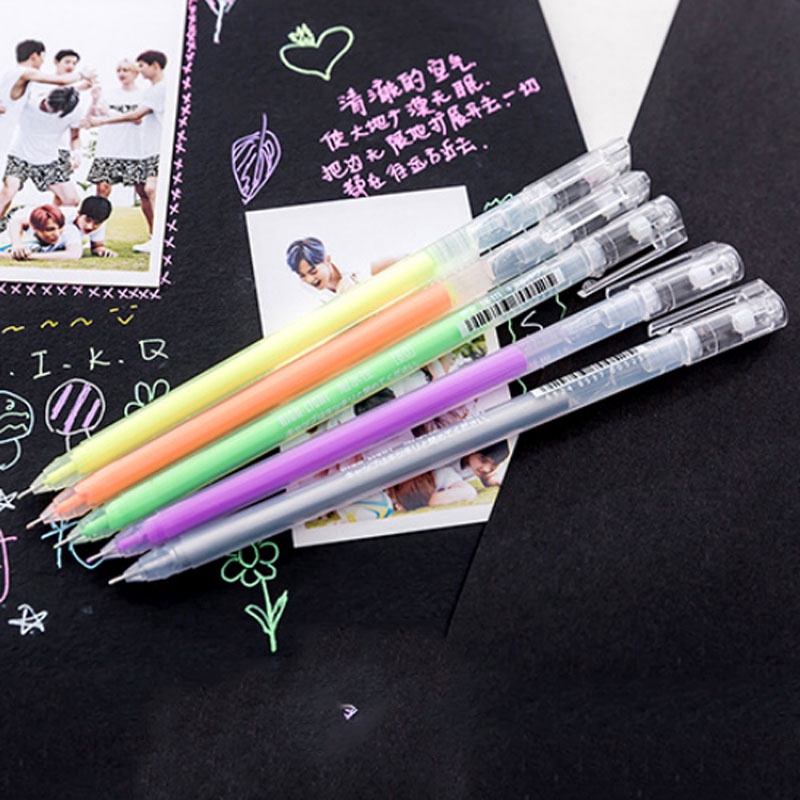 0.6mm White Ink Color Photo Album Gel Pen Stationery Office Learning Pen