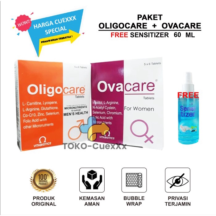 PROMO PAKET OLIGOCARE + OVACARE VITABIOTIK KESUBURAN FREE SANITIZER