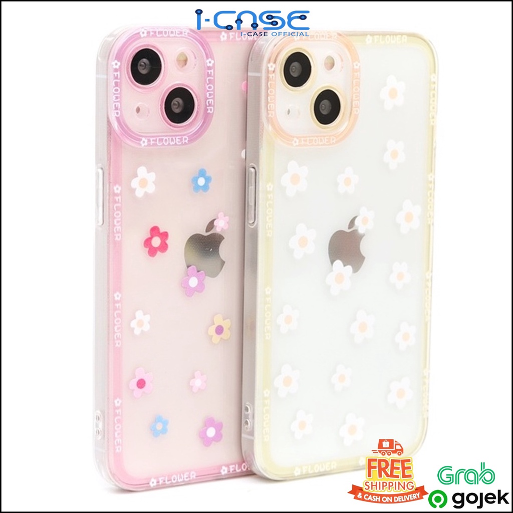 Soft Case Clear Little Flowers Full Lens Cover For iPhone 7 8 PLUS XR X XS MAX 11 12 13 MINI PRO MAX