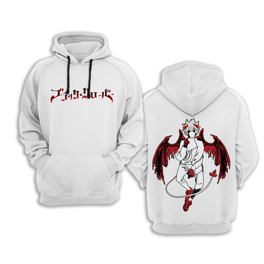 HOODIE SWEATER LOGO BLACK CLOVER ASTA DEMON FIRE RED SPECIAL ANIME