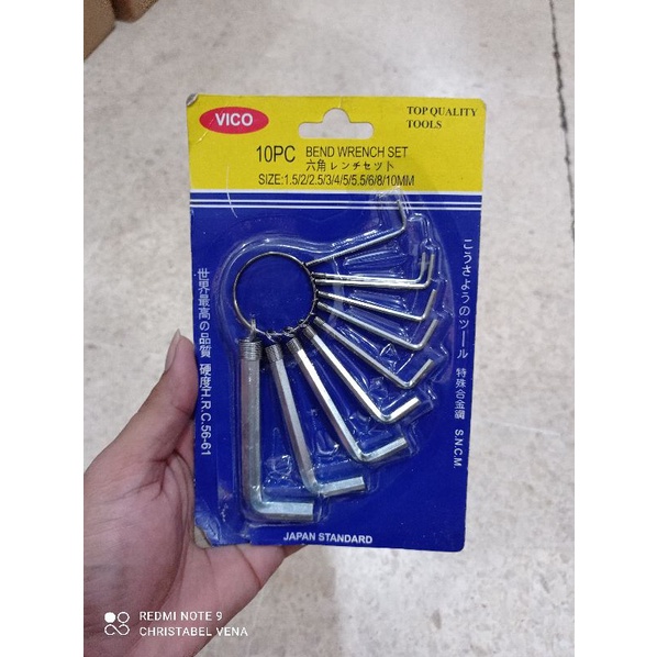 kunci L kecil mini 1set