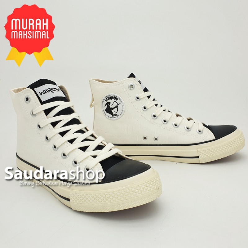 Sepatu Warrior POSEIDON White HC / Sepatu Warrior POSEIDON Putih HIGH