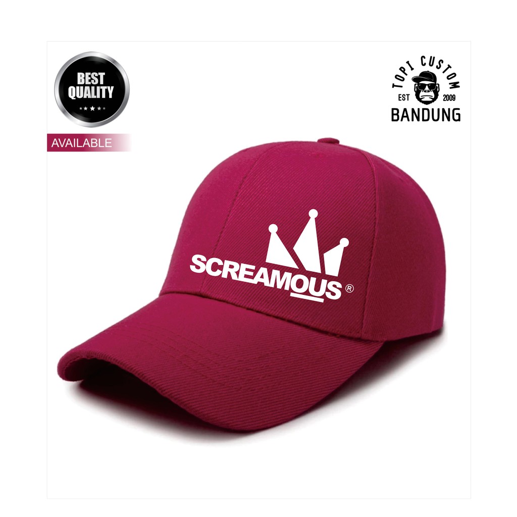 Topi Baseball  SCREAMOUS Pria Wanita Topi Jaring Jala SCREAMOUS Baseball Cap Bisa Tulis Nama Bisa COD Gratis Masker Original High Premium Quality