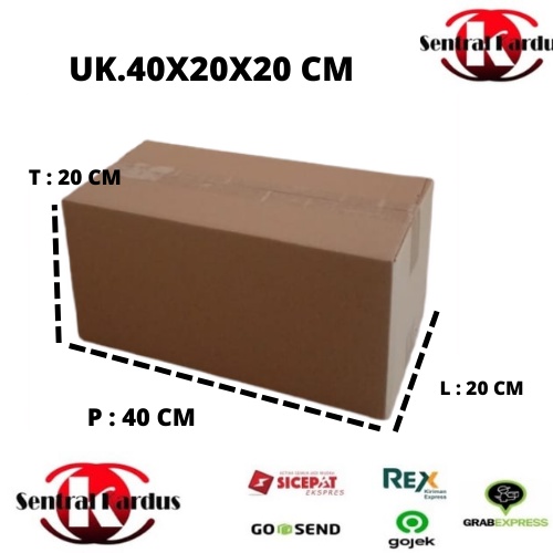 

PACKING BOX KARTON BARU/Termurah / Kardus Polos Uk 40x20x20cm packaging( ISI 10 PCS)-centralkardus
