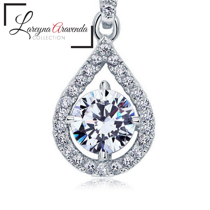 Kalung Titanium Wanita Model Tetes Air Kristal Crystal Zopius KL078