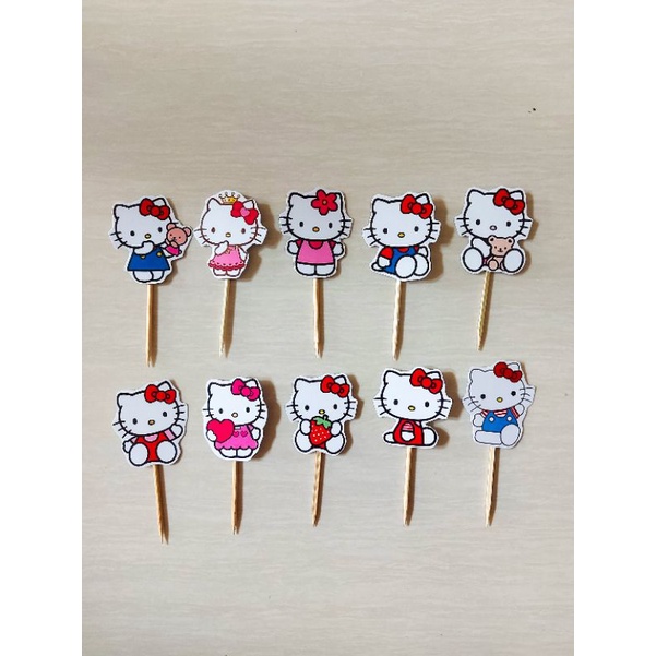 TOPPER CUPCAKE HELLO KITTY / CUPCAKE TOPPER HELLO KITTY / TOPPER CUPCAKE / TOPPER HELLO KITTY