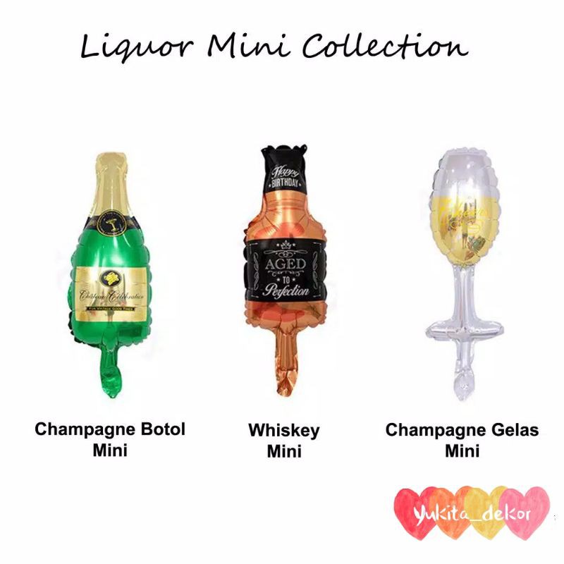 Balon Foil Botol dan Gelas Minuman Mini