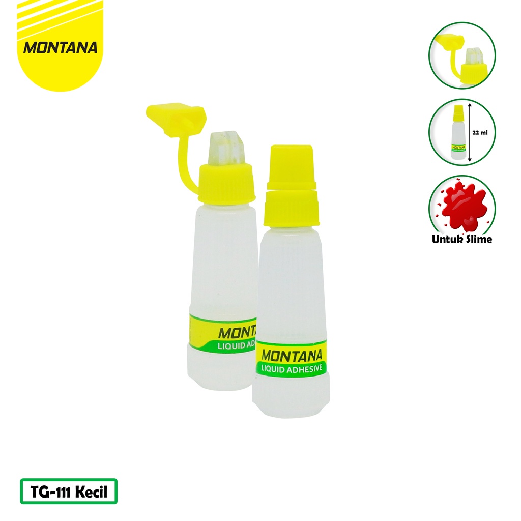 

Lem Montana Montana Glue Povinal TG-111 Kemasan 22 ml Bisa Untuk Pembuatan Slime