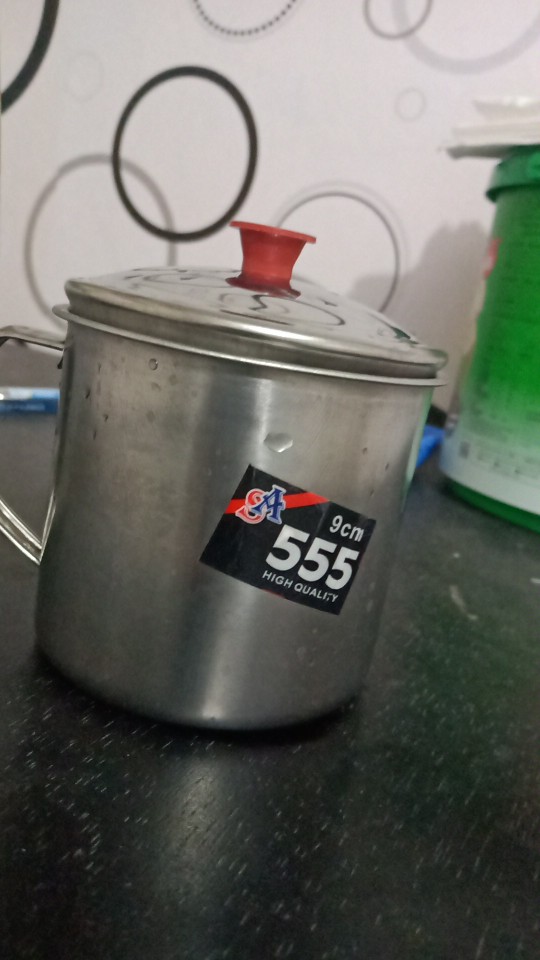 Gelas Mug Stainless Plus Tutup Ukuran 9 Cm