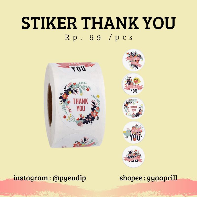 

STICKER THANK YOU / STIKER TERIMAKASIH / STIKER BULAT THANK YOU