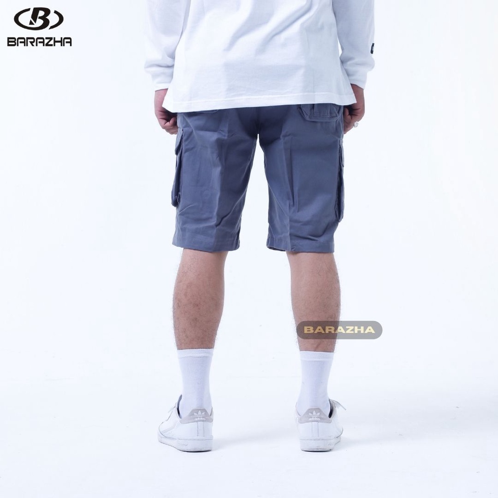 Barazha Celana Cargo Pendek Regular Bigsize Grey