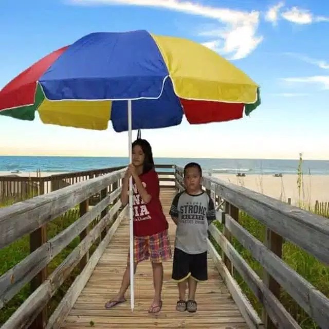 Payung Tenda / Payung Cafe / Payung Pantai Parasol Pelangi 240 cm ( 48&quot; )