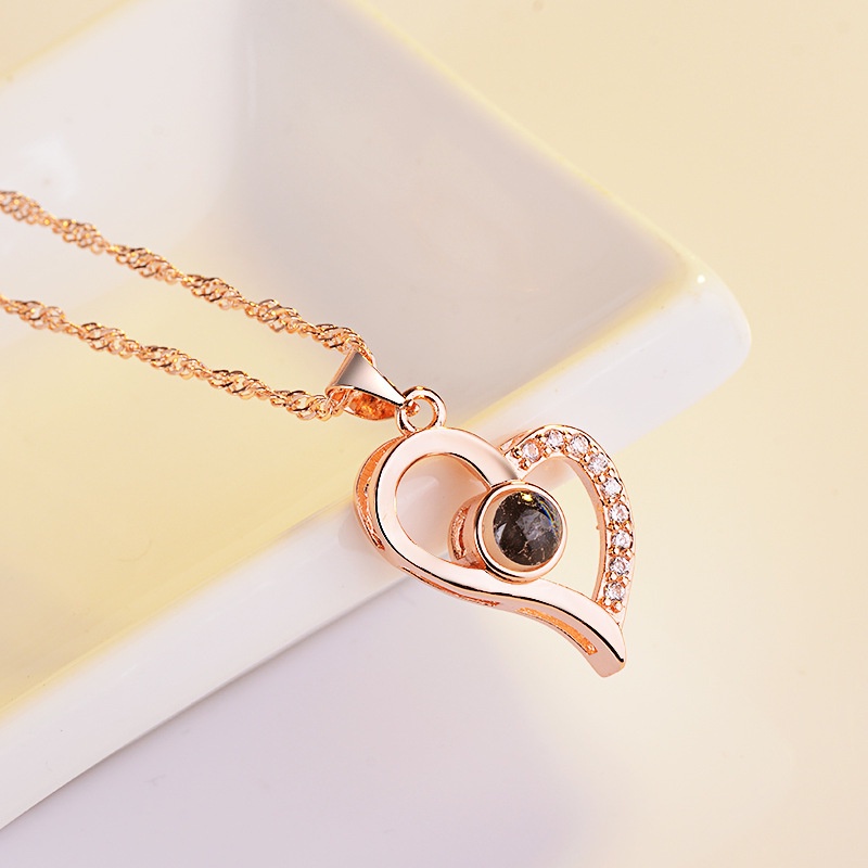 [Ready Stock]Fashion Simple 925 Silver Plated Heart-Shaped Diamond Necklace