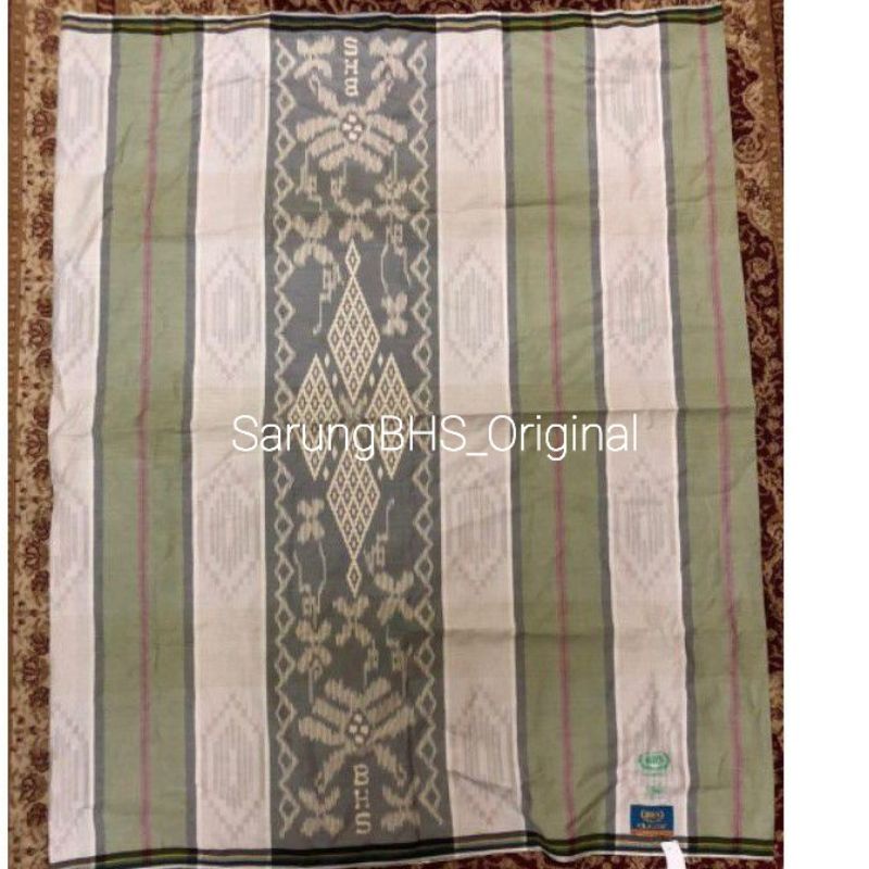 SARUNG BHS GOLD CLASSIC MOTIF KAWUNG DOBBY WARNA PUTIH HIJAU