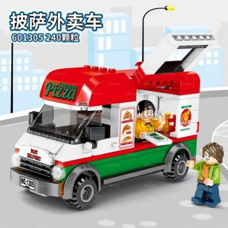 Lego Block Mobil Pizza Van Truck