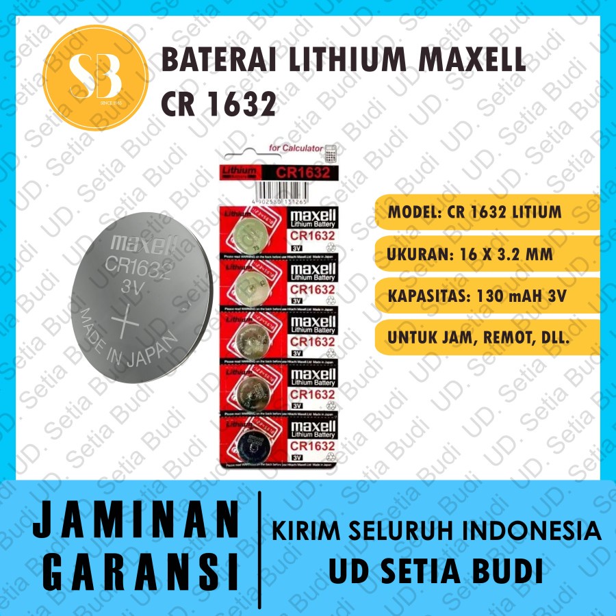 Baterai Asli Maxell CR 1632 (CR1632)