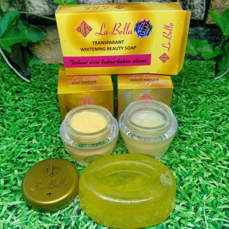 PAKET CREAM LABELLA GOLD 3 in 1 SIANG MALAM DAN SABUN