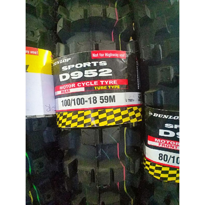 ban trail dunlop d952 ring 18 ukuran 100-100/18