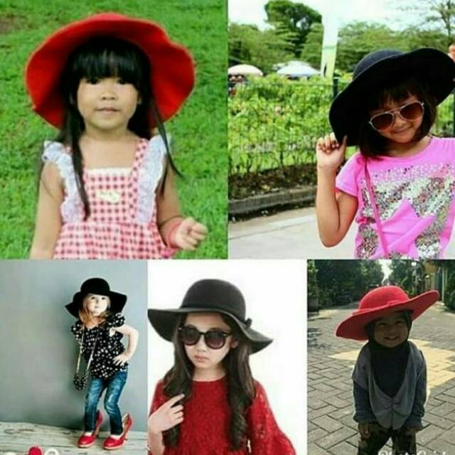 Topi pantai floppy hat Bludru Halus Anak topi anak murah topi anak wanita topi bundar oval