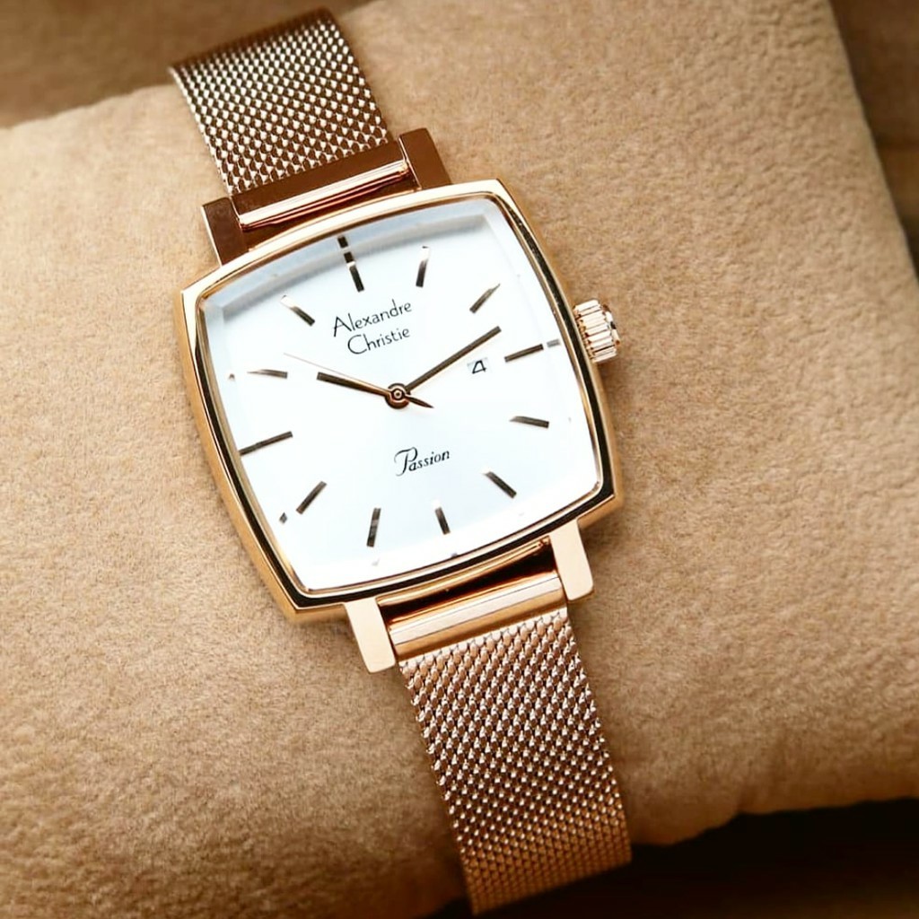 AC alexandre Christie AC 2849  wanita original stainless steel rose gold putih