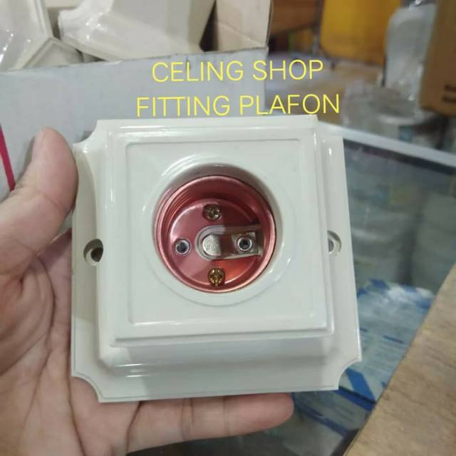 rumah lampu FITTING PLAFON KOTAK tempel YADI