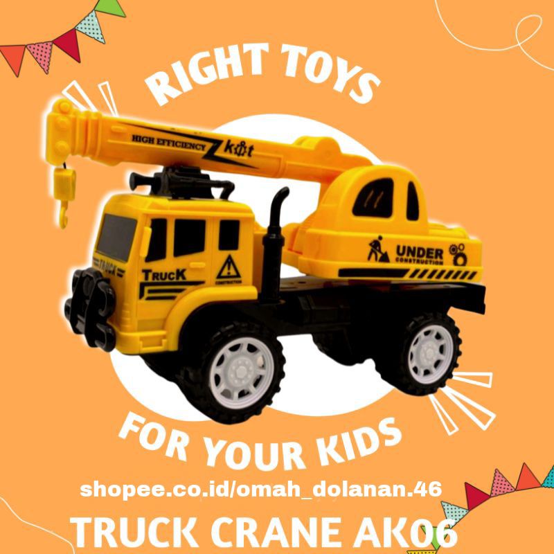 AK06_MAINAN ANAK TRUK KONTRUKSI CRANE OPP KTG/MAINAN ANAK TRUK CRANE MURAH/MAINAN TRUK CRANE AK06
