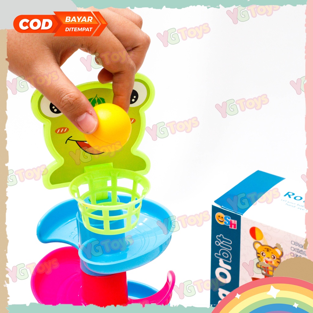 YGtoys Mainan Edukasi Anak Rotating Orbit Rolling Ball Seluncuran Bola Kelereng Puzzle Seru