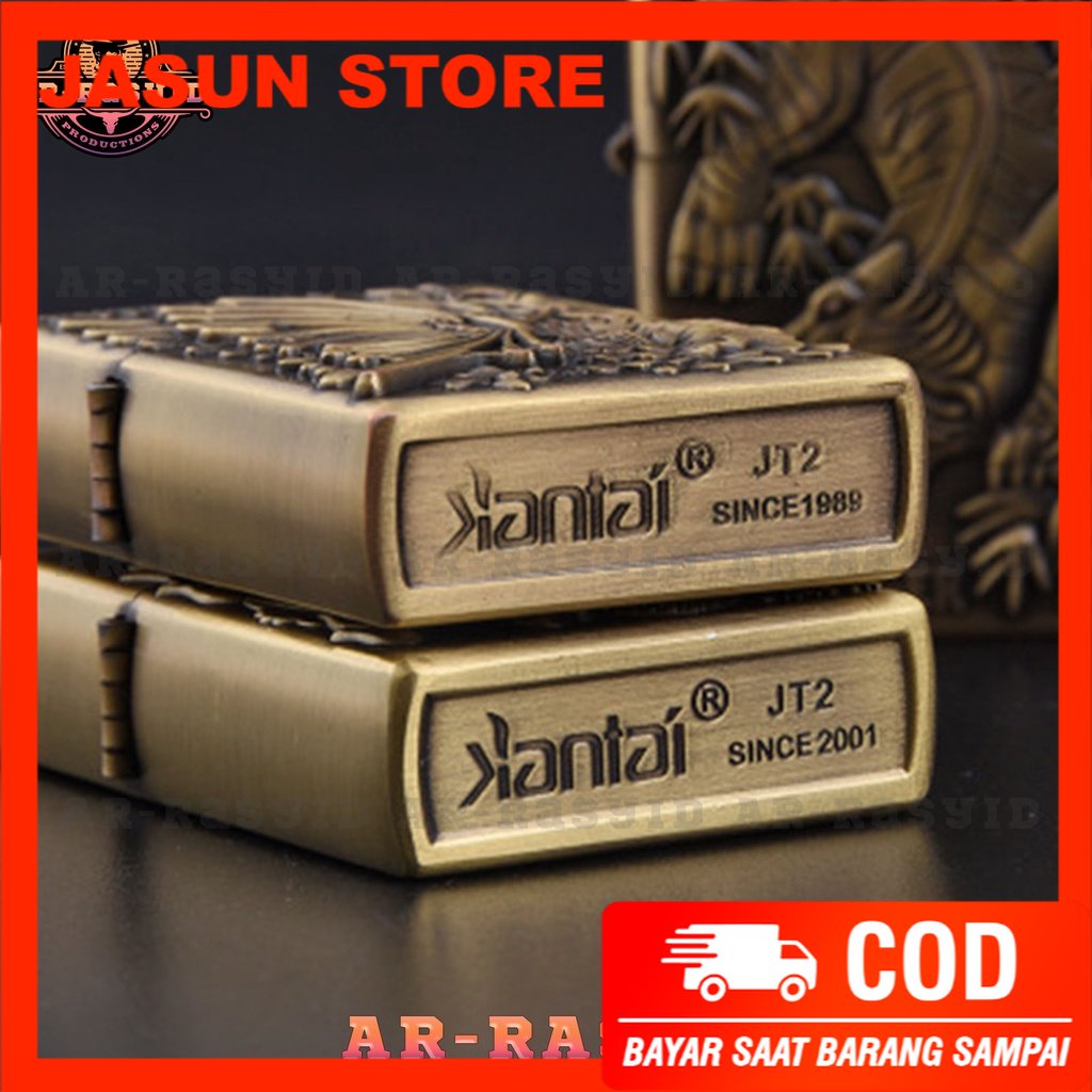 BISA COD! Korek Api Zippo Roda Api Minyak Jiantai Motif Hewan JT-6139