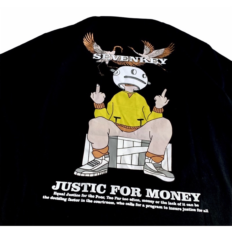 T shirt Black Katun SEVENKEY X NEXT TIME ORIGINAL BRAND BANDUNG (Brid)