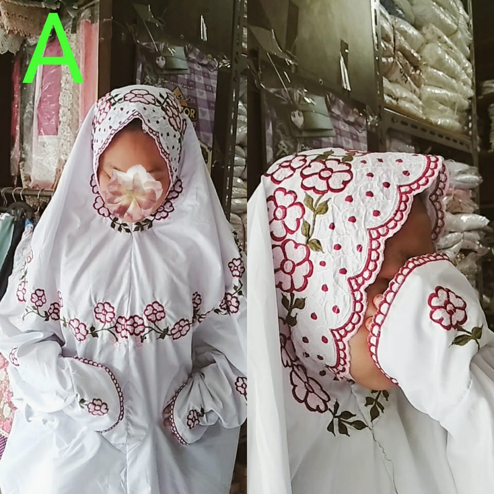 Grosir 3 pcs - MUKENA Terusan Jumbo Bordir Sidogiri - Mukena Terusan Jumbo